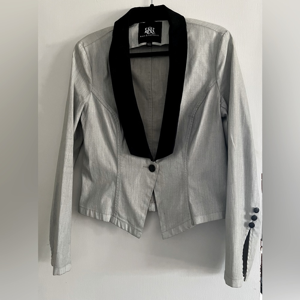 Cropped Denim Blazer